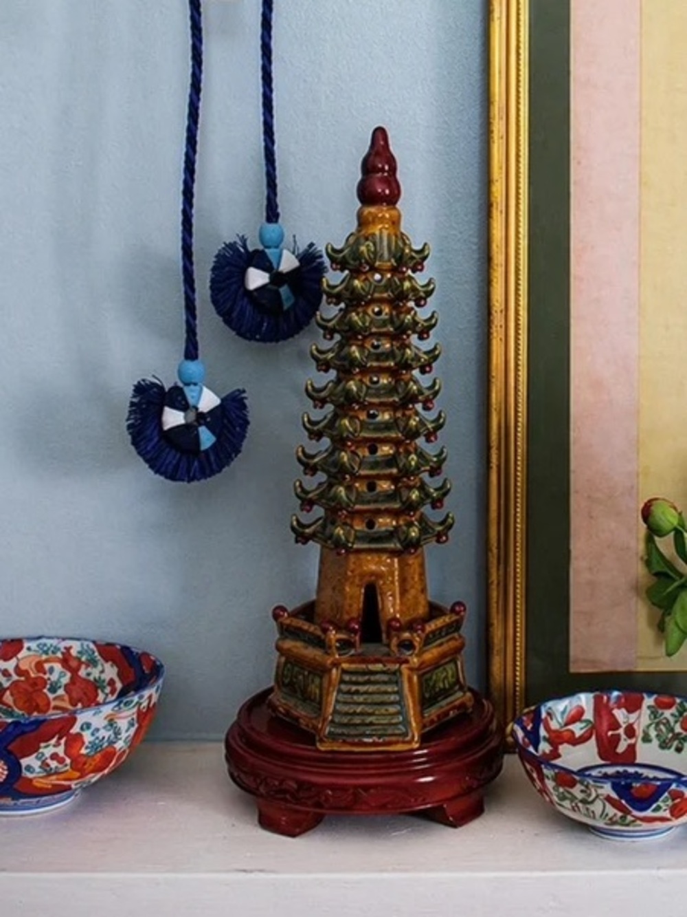 CERAMIC PAGODA TULIPIERE - Picture 2 of 2